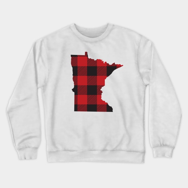 Minnesota Flannel Plaid MN State Design Crewneck Sweatshirt by DoctorWatsonDesigns